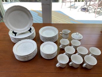 43 Piece Mikasa French Countryside Stoneware Dining Set No Chips