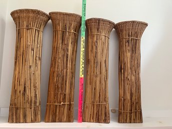 Four Wicker And Home Decor Pieces 29x11in