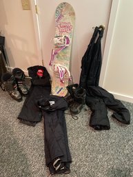 The Winter Lot Vintage Tech Nine Snowboard Salomon Boots Oneill Ski Pants M Obermeyer 14 Rawik Overalls XL