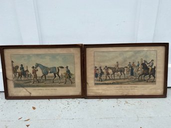 Set Of Two 19th Century Engraved Prints AFTER Paintings By Carle Vernet - As Is