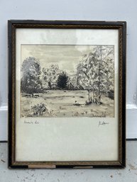 A Pencil Signed And Titled Framed Print Depicting A British Landscape (a)