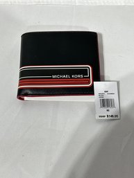 Michael Kors Kent Black/crimson Billfold Wallet