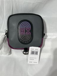 Coach Hybrid Pouch In Colorblock Grey & Purple