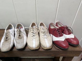 3 Pair Ladies Golf Shoes 8 And 2x 8.5 Foothjoy Nike Sport Performance