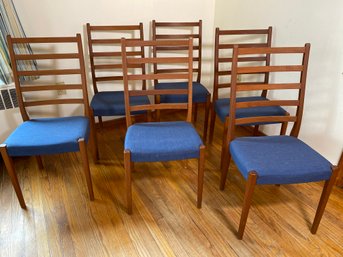 MCM Svegards Made In Sweden Dinning Chairs 17x37x20 Walnut Mid Century Modern