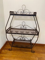 Wrought Iron 3 Shelf Plant Stand 26x40x11 Cool