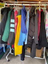 Womens Winter Coats And Assorted Ladies Clothes Rack 8