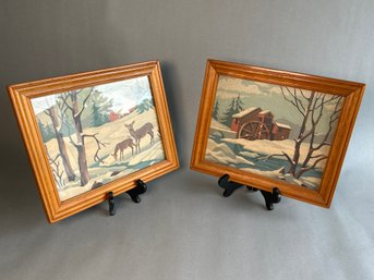 Two Winter Scene Paintings