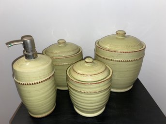 Olive & Thyme Ceramic Canister Storage Set