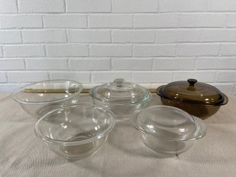 Pyrex Glass Casserole And Mixing Bowl Collection No Chips