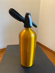 Vintage CO2 Heim Syphon Gold Seltzer Soda Charger Bottle Made In Germany