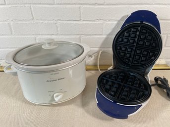 Proctor Silex Small Slow Cooker Crock Pot And Waffle Maker