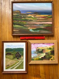 3 Original Landscape Paintings By Carol Sica Framed