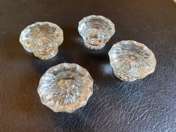 4 Antique Crystal Glass Door Knobs