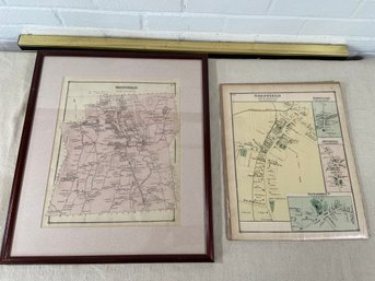 Town Of Sheffield, MA Two Old Maps Both Undated