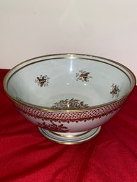 Gold Gilt Porcelain Footed Bowl 11x5 No Chips