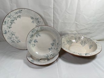 Beautiful Wheel Thrown Ceramic Serving Dishes By Ellen Evans, USA 1994, No Chip