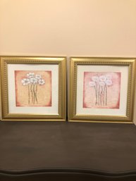 Pair Of Floral Prints In Matching Frames