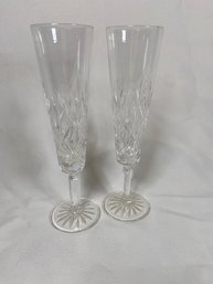 Pair Of Tiffany & Co Crystal Champagne Flutes No Chips