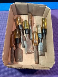 8 Professional, Heavy Duty, Wood Chisels In Great Shape