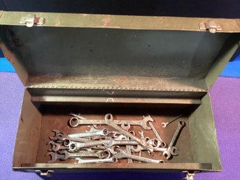 30 Wrenches ,plus  Park Metal Work Box, All Used Great Shape