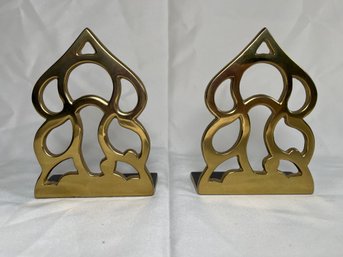 Pair Of Vintage Monticello Brass Bookends 5.5x4.25in