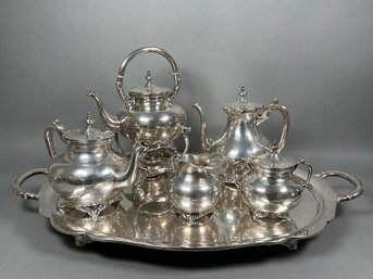 A Beautiful SZS Sterling Silver Tea & Coffee Service With Footed Tray