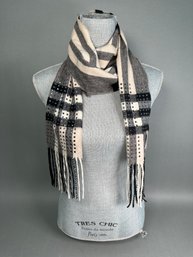 A Burberry Cashmere  Scarf With Studded Accents