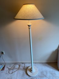 White Metal Floor Lamp Stone Base 58in