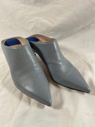 Stuart Weitzman Mule Heels Powder Blue Leather Ladies Shoes Size 6