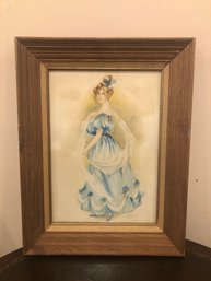 Watercolor Of A Victorian Woman - Monogrammed (E.M.M ?)