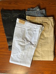 The Leather Denim Collection, 3 Pairs Of Cambio Jeans And 1 Pair Of Leather Pants, Size 4