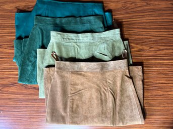 The Green Collection, 3 BB Dakota Leatherwear Suede/leather  Skirts & 1 Hugo Buscati Leather Skirt,  Size 4