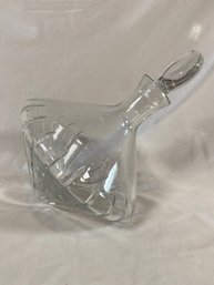 Beveled Orbital Glass Decanter 9'