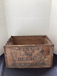 Piles Light Beer Antique Wooden Crate