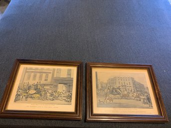 2 Vintage Prints In Original Frames In Great Shape, Possibly Walnut Frames