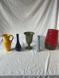 Assorted Vase Collection 8.5in To 12in. All Vases In Good Condition To Beautify Your Home.