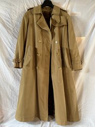 Bradley Jons Designer Rainwear, Mink Lined Trench Coat, Size Small