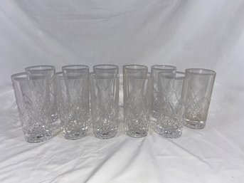 Set Of 11 Beautiful Clear Cut Crystal Tumbler Glasses No Chips