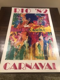 Rio Carnival 82 Poster By Very Well Known Artist LeRoy Neiman, (signed)