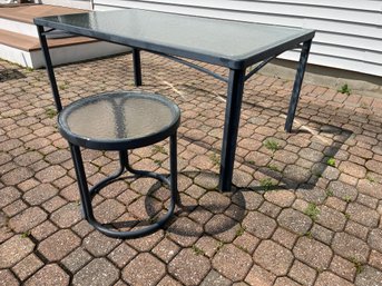 Brown & Jordan Patio Table & Side Table, See Descriptions For Measurements, Don't Bring The Mini Cooper.