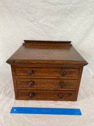 Fine Antique Mini Dresser 3 Drawers Dovetail Inlaid