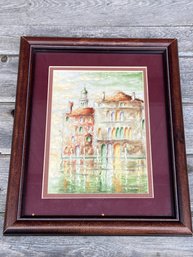 Original Painting Of Venice - 9x11 Matted Framed
