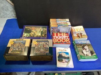 Puzzle And Traveling Book Lot