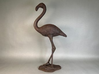 Tall Cast Iron Flamingo