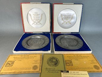 We Are One Bicentennial Commemorative Series Pewter Plates, Cert Of Auth