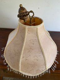 Victorian Style Lamp Shade 17.5x11in Very Good Condition Cool Hanging Beads Two Finial Toppers