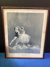 Vintage  Print Of A Ballet In Great Shape, Sign By The Artist With Information On Bottom