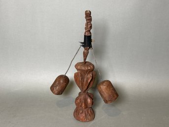 Hand Carved Wooden Tribal Balancing Sculpture