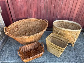 Assorted Baskets Laundry Newspaper Waste Basket